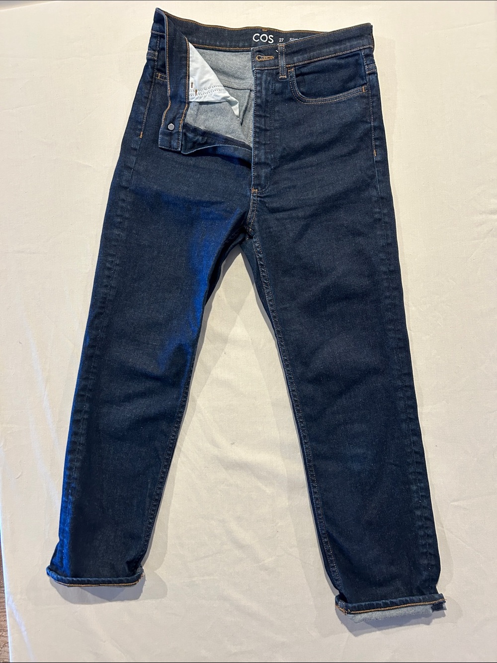 COS women’s Dark Blue Slim Jeans high rise ankle length
